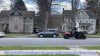 Socially distant Easter bunny "parade"