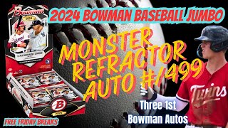 2024 Bowman Baseball Jumbo - Top Prospect Refractor Auto #/499 - 3 Autos - FRIDAY GIVEAWAY DETAILS!!