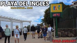 🥶When the Sun Doesn't Shine in Playa Del Ingles☁️ |Cold Yesterday |Gran Canaria | January 2026