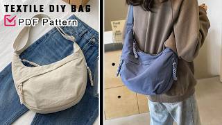DIY Hobo Crossbody Tote Bag Making at home with Cloth & PDF Pattern 🥰 ECO Textile Bag
