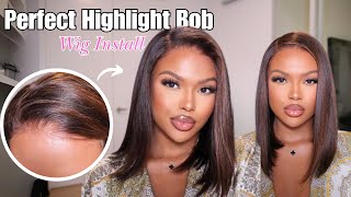 Pre-everything Bob Wig With Brown Highlights | Beginner Friendly install | MyFirstWig