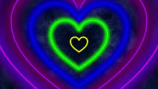 4k Neon Rainbow Lights Love Heart Tunnel Moving Background 1 HOUR | Color Changing Screen
