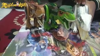 Zaidan Merakit Lego Dinosaurus , Karnosaurus Indominus Rex dan Tyranosaurus