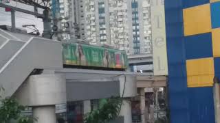 LRT Line 2 Trainset No.1 with SUNSILK Train Wrap leaving V.Mapa Station