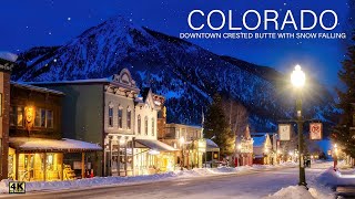 Downtown Crested Butte - Snow Falling with Relaxing Music
