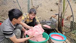How to process fried fatty meat to make cooking oil, Harvest onions for sale | Linh's Life