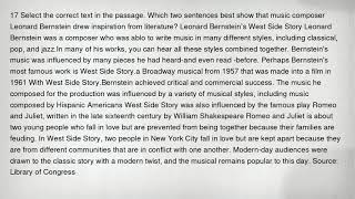 17 Select the correct text in the passage. Which two sentences best show that music composer Leonard