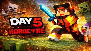 Day 5 in Minecraft Hardcore 😱 | 100 Days Challenge LIVE