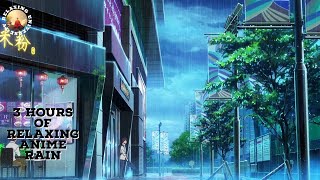 3 HOURS | Soft & Calm Anime Rain sound for Relaxing Sleep | Insomnia, Meditation, Study, PTSD.Rain