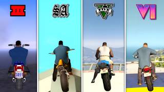 Franklin Jumps from Highest Points by Bike in All GTA Games (GTA 3 → GTA 6)