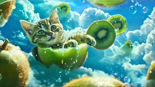 🌌 Cosmic Chill with Cats & Kiwi Fruit | Relaxing Music for the Soul 🎶🐾🥝