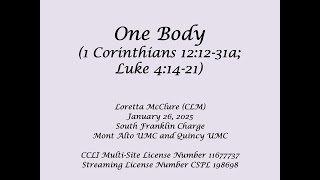 2025 01 26 Sermon (South Franklin Charge)