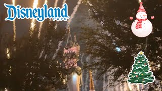 Disneyland Holiday Fireworks 2024! Our view last year behind trees and an umbrella! 🤣 #happyholidays