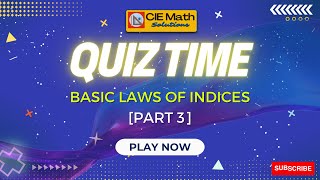 Math QUIZ 💯on the Basic Laws of Indices [Part 3] | Laws of Exponents QUIZ | IGCSE/AS Level Concepts