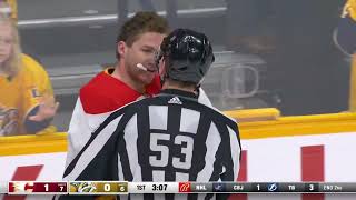 Matthew Tkachuk wants to go with Matt Duchene after he retaliated with a slash on the high stick