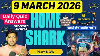 Biz Quiz 9 March 2026 | Shark Tank India Season 5 Live Play along Answers, StockGro Answer Today