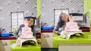 Ajj banalam onek boro akta doll cake||Daily lifestyle||Cake Decorating||