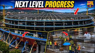 Camp Nou Construction Update: Ring Climbs on Both Ends, Diamonds Rising Fast!
