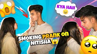 SMOKING PRANK ON NITISHA 😱 || BOHOT MARA ABID KO AAJ 💔😭 || ABID 09