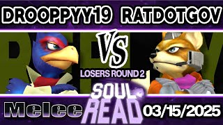 drooppyy19 vs ratdotgov - Melee Singles: Losers Round 2 - SOUL READ | Falco vs Fox