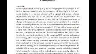 Output Positioning to Derive Maximum Entropy From Physical Unclonable Functions