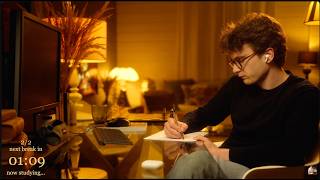 4-HOUR | Study With Me | One break, No music, Deep work