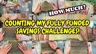 COUNTING my fully funded savings challenges! How much did I save? I was astonished!🤑💰Cash Budgeting 