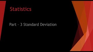Part - 3 Statistics - What is Standard Deviation in Statistics [Machine Learning]