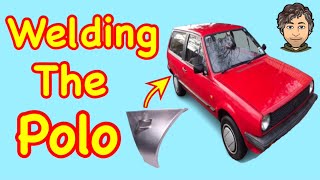 Volkswagen Polo MK2 Breadvan ( Welding in new lower rear quarter panel )