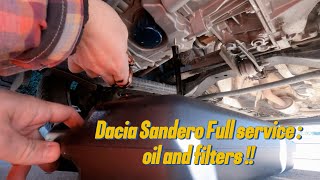 Dacia Sandero Stepway 1.0 SCe Oil and filters change (1.0 sce complete maintenance)