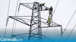 Storm Darragh causes power cables to SPARK after covering them in sea salt