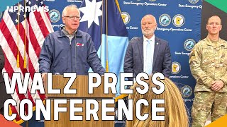 Walz speaks to the press as protests follow ICE fatal shooting