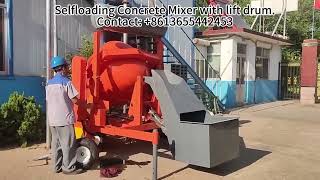 self loading concrete mixer with lift drum#concretemixer #哪吒#cementmixer