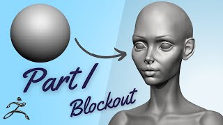 Stylized Girl Character Modleing in Zbrush and Blender - Head and Body Blockout - Part 1