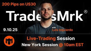 200 pips on US30 and 80 pips on Nas100 - Live Trading Session with Luis - TradersMrk Pro