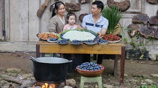 Sticky rice cooked with palm fruit - TAN Leaving the Farm