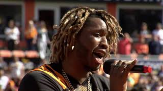 Uché sings "National Anthem" @ "Houston Dynamo vs. LA Galaxy" Game