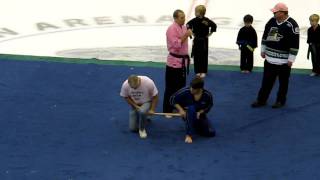 Guy breaks a baseball bat with his leg after ranting about cancer