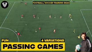 Fun Passing Drills ⚽ | 4 Variations | 2 Teams Battle to Score First