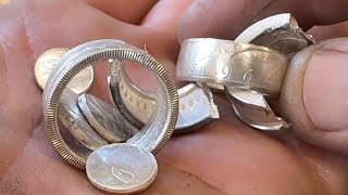 Making Ruined Coin Rings into a Silver Cuff Bracelet