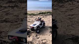 Ford bronco, off-road tree, roots, sand, and rocks Ocean view. #subscribe 