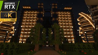A Night in Ultra Realistic Minecraft City - SEUS PTGI HRR 2.1 at night - Realistic Games