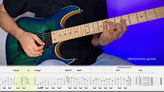 Harmonic Progression 01 - With Substitute Dominant Chords (Electric Guitar Lessons + TAB)