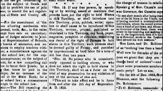 Border Ruffian Law | March 6, 1856