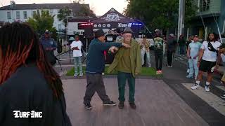OG Mike & DocLock TURFinc Booth Showcase Oakland First Fridays #turfinc #dance #ogmike #firstfriday