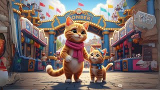 Mama Cat & Kitten’s Fun-Filled Day at the Amusement Park! 🎠🐾 | AI Cat Adventure