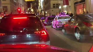 Outrageously Loud Cars Covered In Christmas Lights Cruise New Bond Street 13/12/25