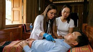 Robert was sick, so Mai called a doctor to treat him. #greenforestlife