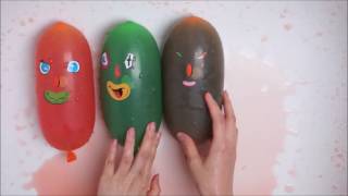 Faces Wet Balloons Compilation   Finger Nursery Rhyme Colour Song   Learn Colors Balloon