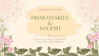 Dharani Srita & Yogesh Engagement Live Streaming